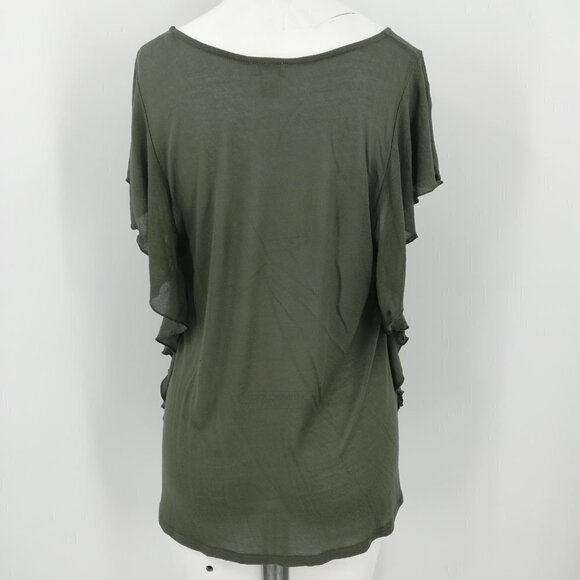 Hinge Sheer Green Ruffle Top Size S - Picture 11 of 13